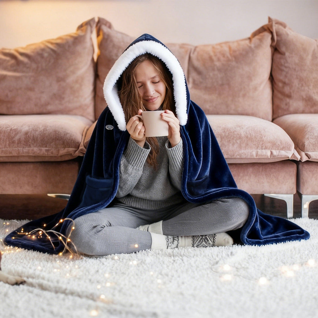 Wearable Heated Blanket with 8 Heating Zones and 3 Temp Levels