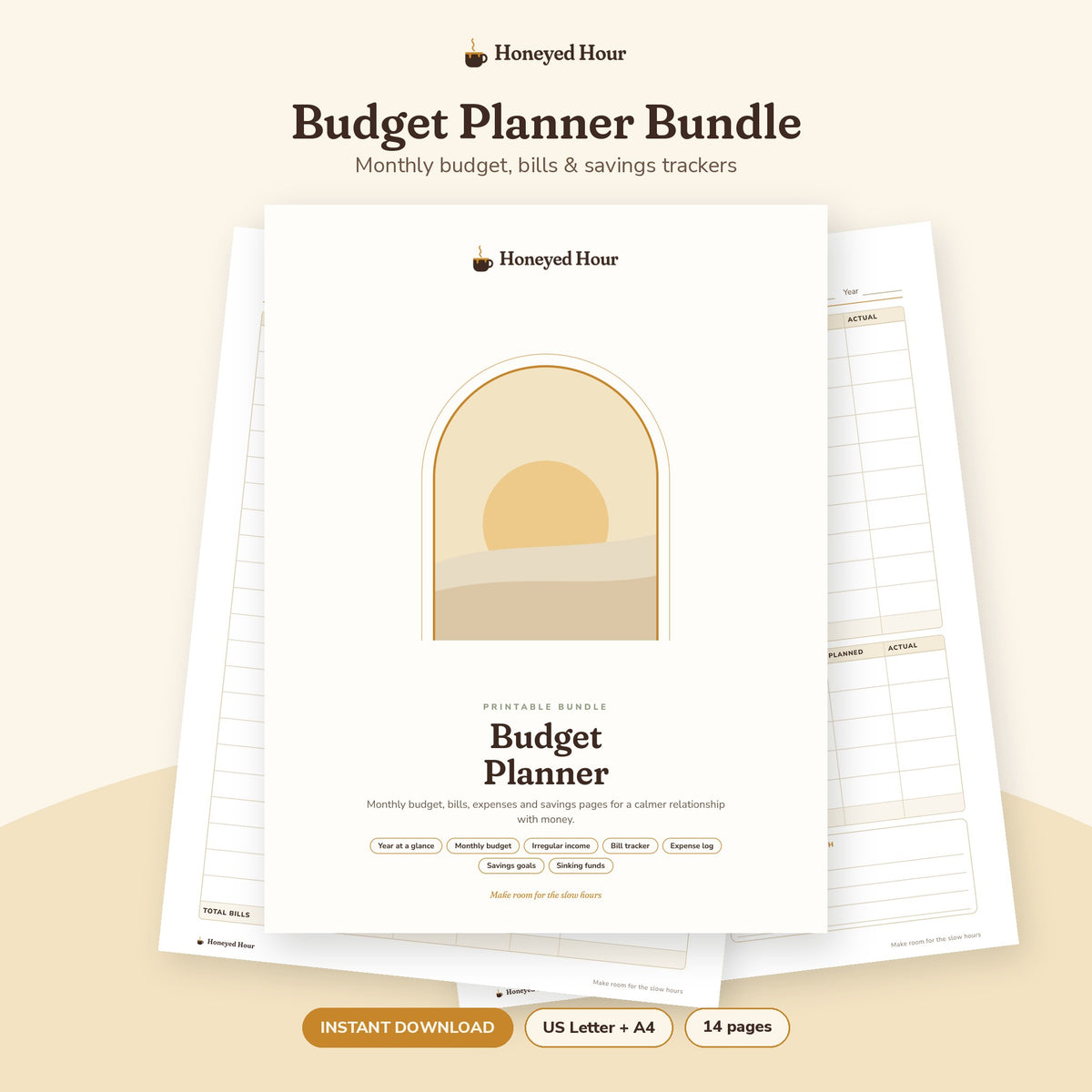 Printable Budget Planner Bundle – Monthly Budget, Bills & Savings Trackers printable cover