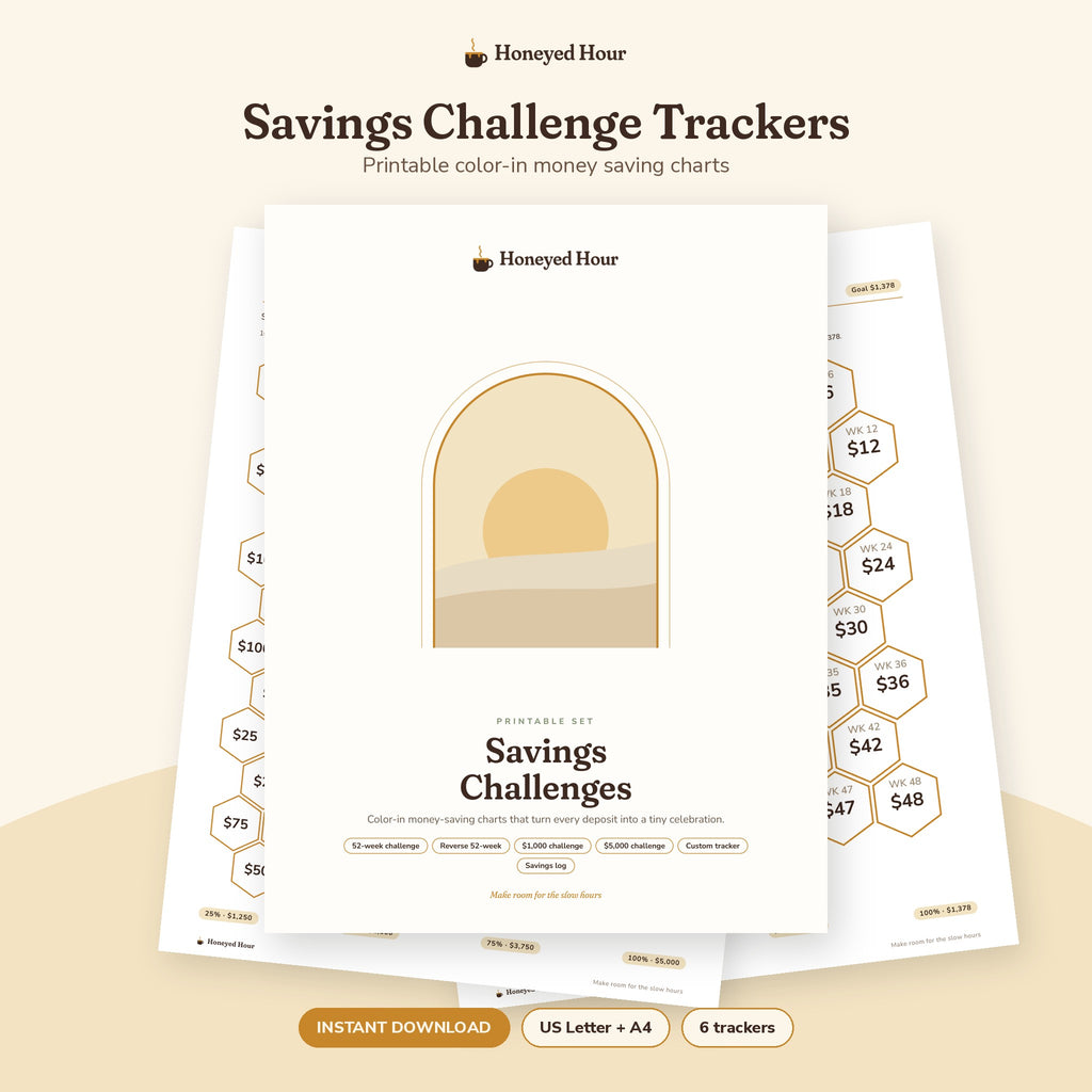 Savings Challenge Trackers – Printable Color-In Money Saving Charts printable cover