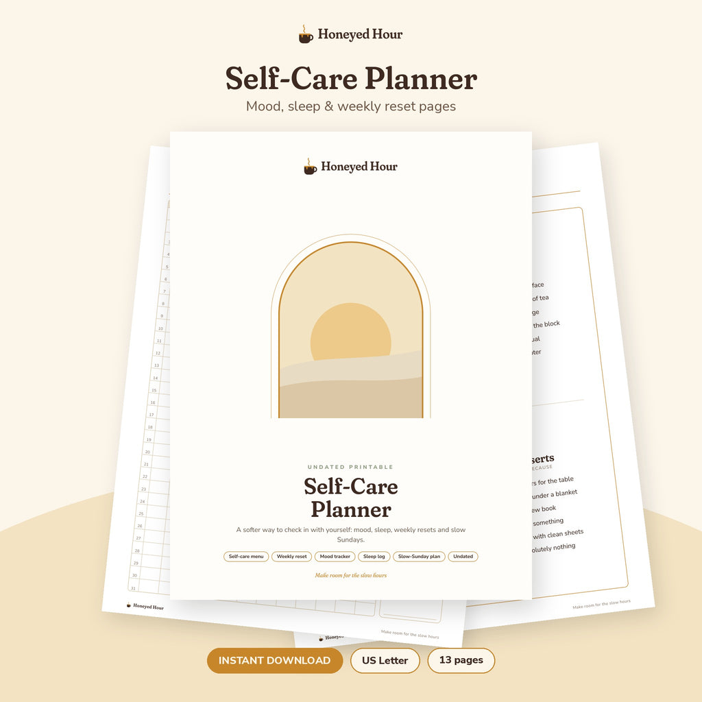 Self-Care Planner Printable – Mood, Sleep & Weekly Reset Pages printable cover