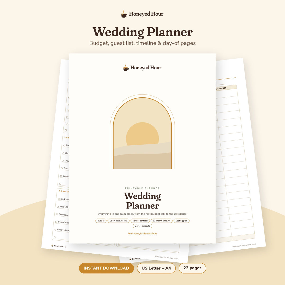 Wedding Planner Printable – Budget, Guest List & Timeline Organizer printable cover