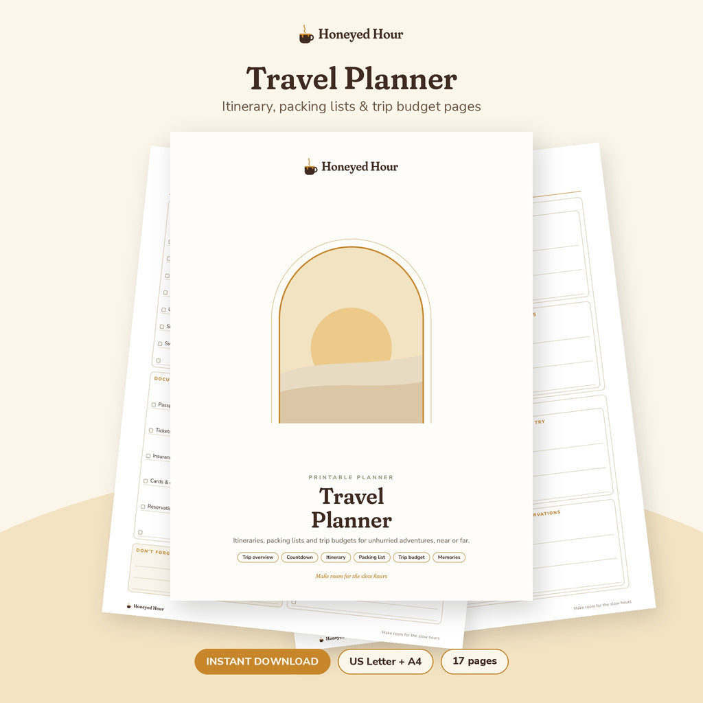 Travel Planner Printable – Itinerary, Packing List & Trip Budget Pages printable cover