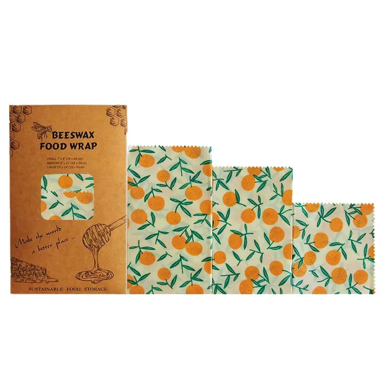 Beeswax Food Wraps, 3-Pack – Reusable Botanical Wraps for a Low-Waste Kitchen