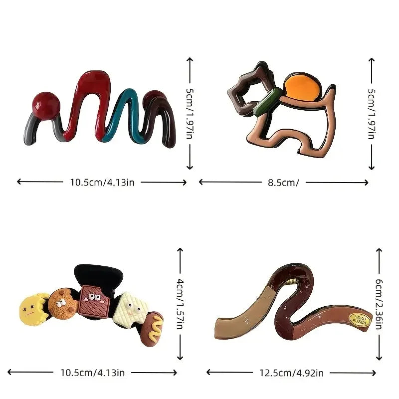 Matte Claw Clip Set of 4 – Large Neutral Hair Clips for Thick Hair
