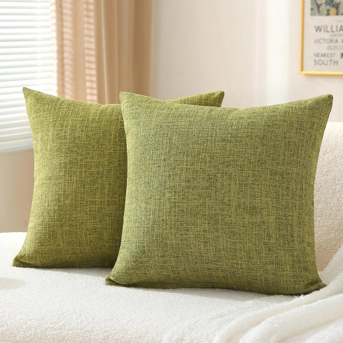 Linen-blend throw pillow covers in earthy tones, photo 16 of 20