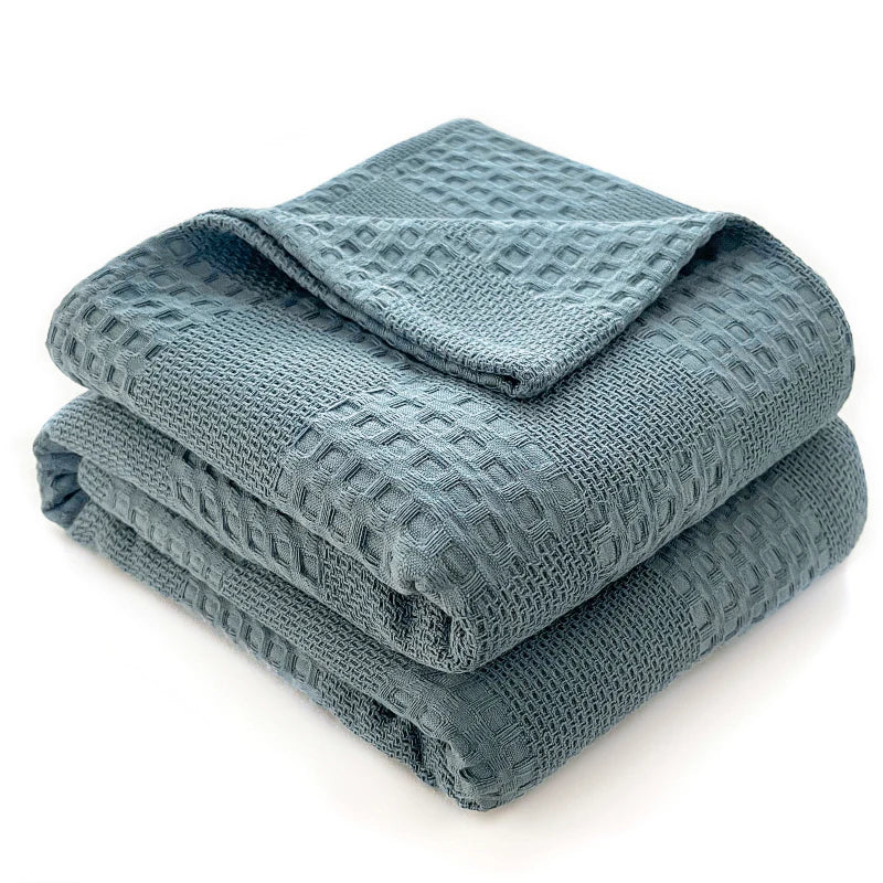 Waffle knit cotton throw blanket, photo 10 of 10