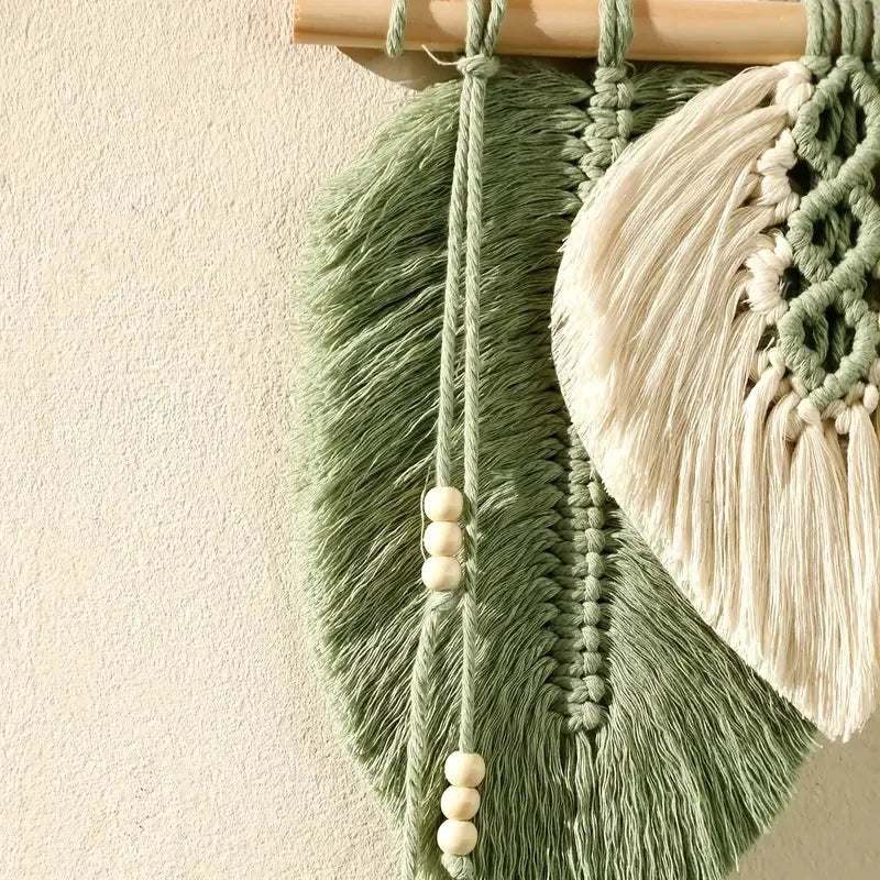Hand-knotted cotton macrame wall hanging, photo 2 of 8