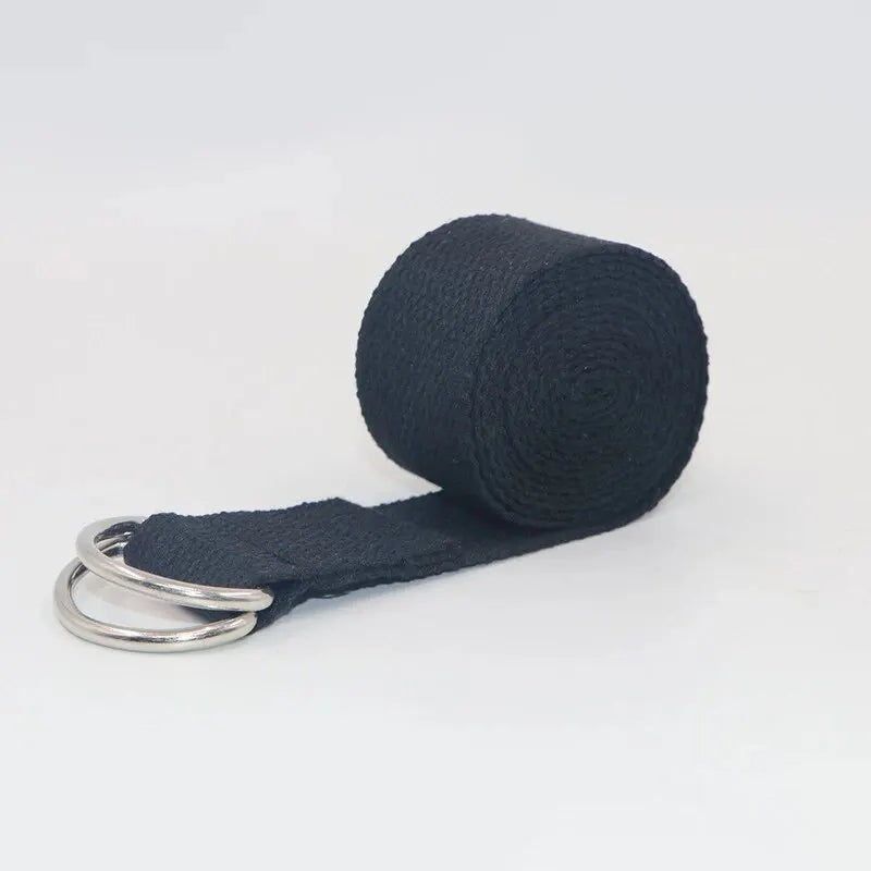 Cotton yoga strap with metal D-ring, photo 8 of 12