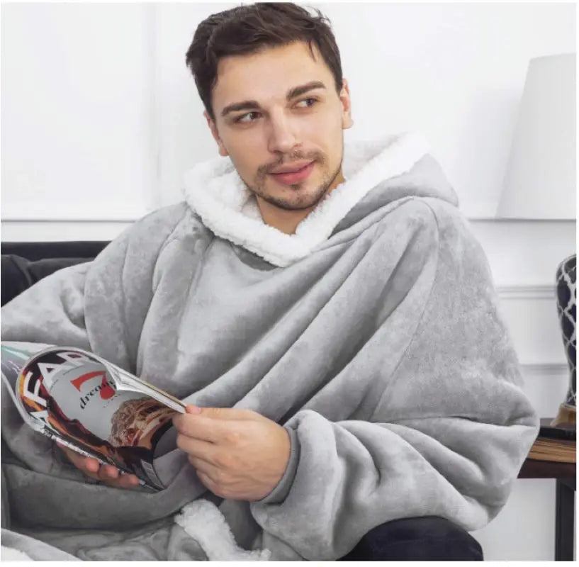 Oversized Wearable Blanket Hoodie – Cozy Fleece