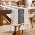 Linen-Look Table Runner with Fringe – Relaxed Farmhouse Table Decor