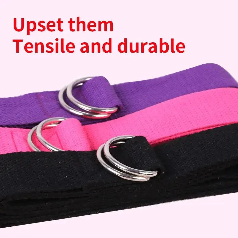 Cotton Yoga Strap with D-Ring – 8 ft Stretching Strap for Gentle Flexibility