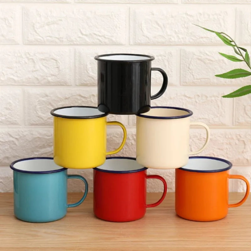 Enamel Camp Mug – Retro Metal Coffee Cup, 350 ml