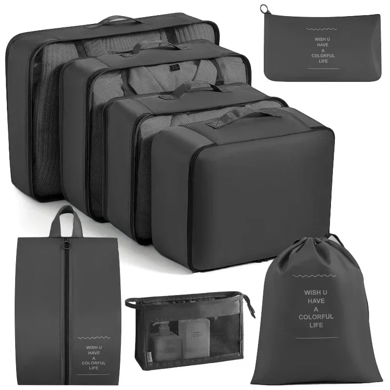 Packing Cubes Set of 8 – Lightweight Suitcase Organizers for Calm Travel