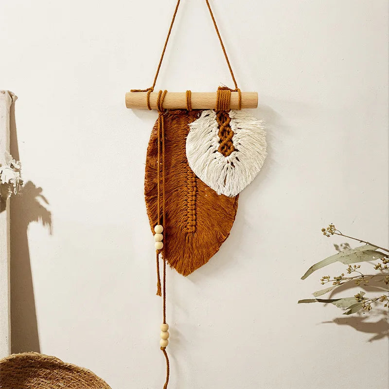 Hand-knotted cotton macrame wall hanging, photo 7 of 8
