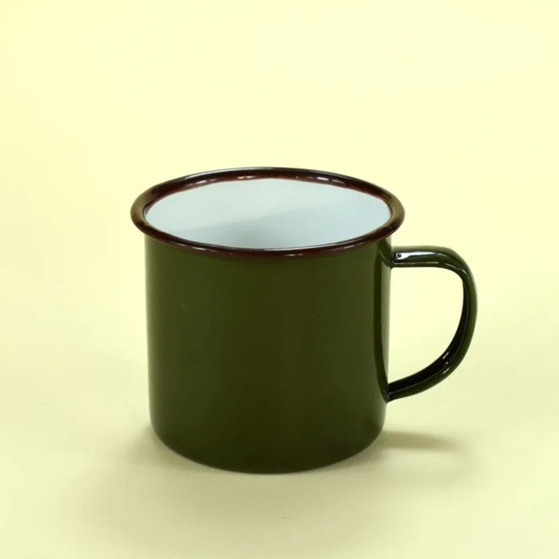 Enamel Camp Mug – Retro Metal Coffee Cup, 350 ml