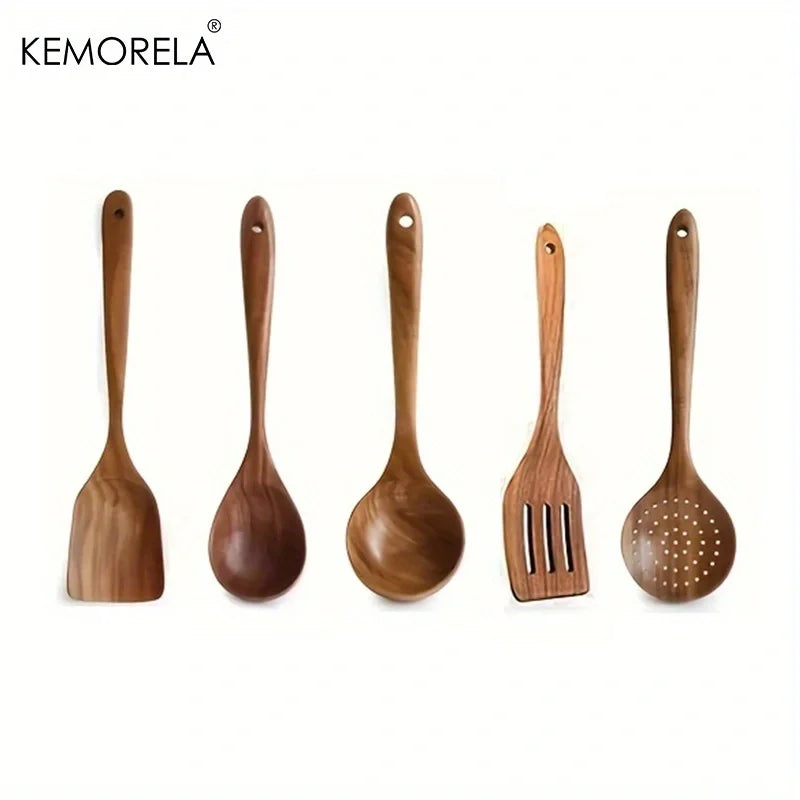 Teak Wooden Cooking Utensil Set – 5 Piece