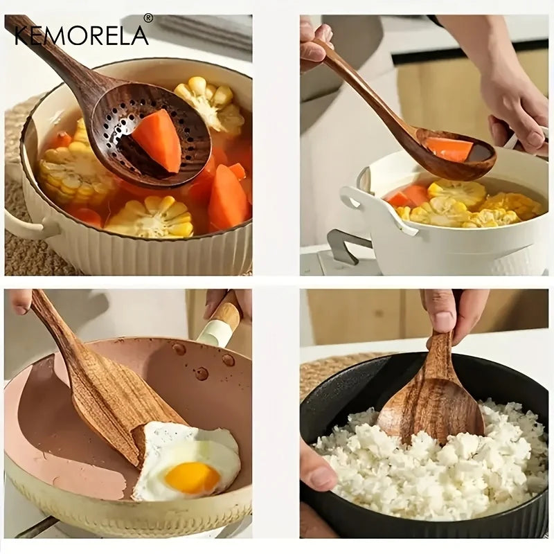 Teak Wooden Cooking Utensil Set – 5 Piece