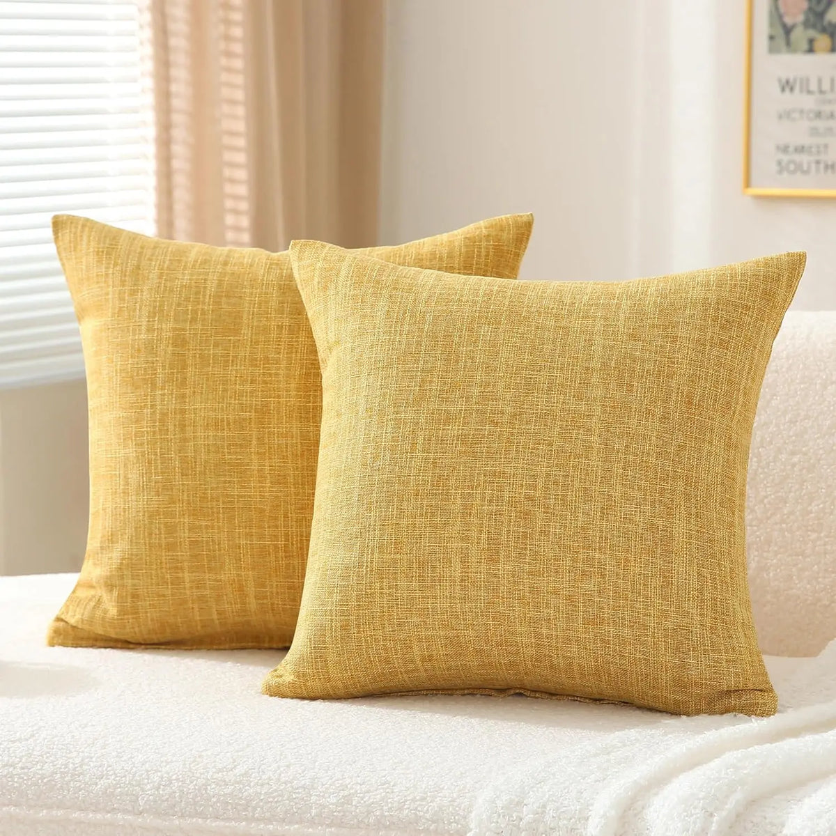 Linen-blend throw pillow covers in earthy tones, photo 11 of 20
