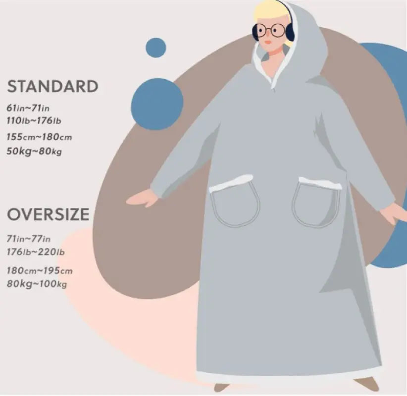 Oversized Wearable Blanket Hoodie – Cozy Fleece