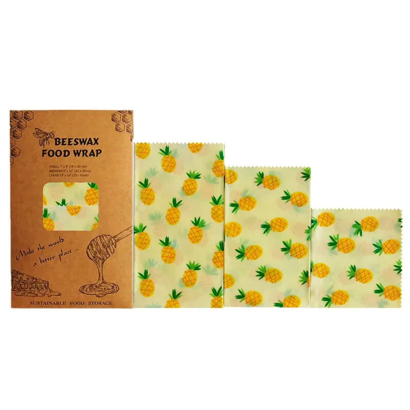 Beeswax Food Wraps, 3-Pack – Reusable Botanical Wraps for a Low-Waste Kitchen