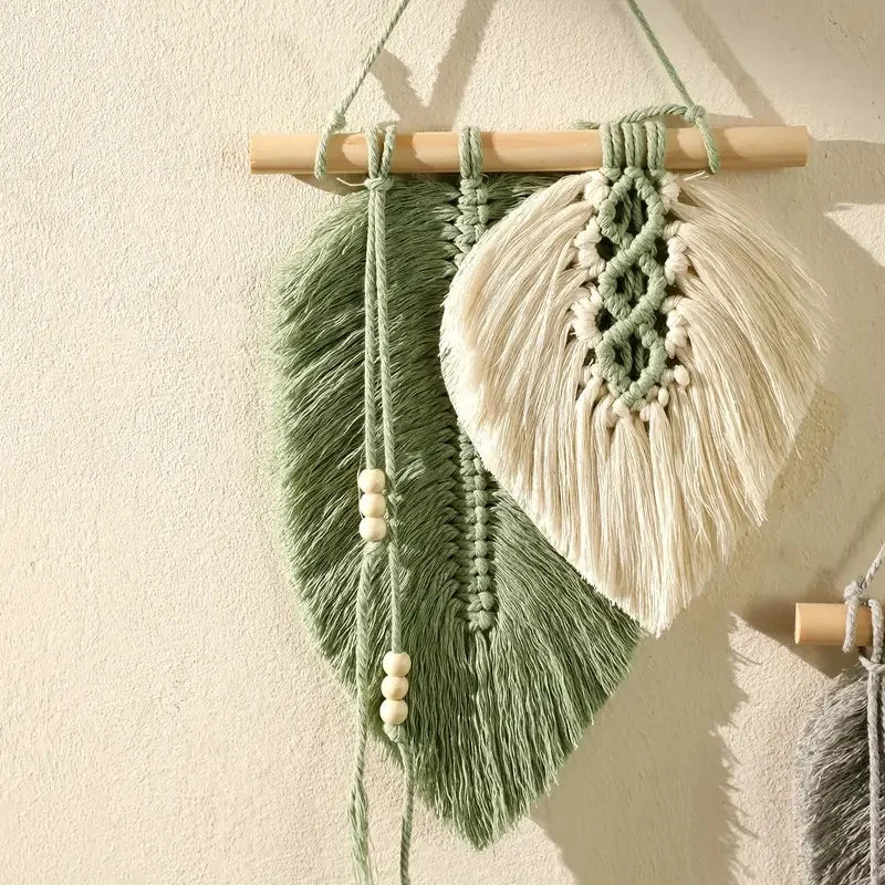 Hand-knotted cotton macrame wall hanging, photo 6 of 8