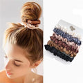 Satin Scrunchie Set of 6 – Soft, Crease-Free Hair Ties in Warm Neutrals