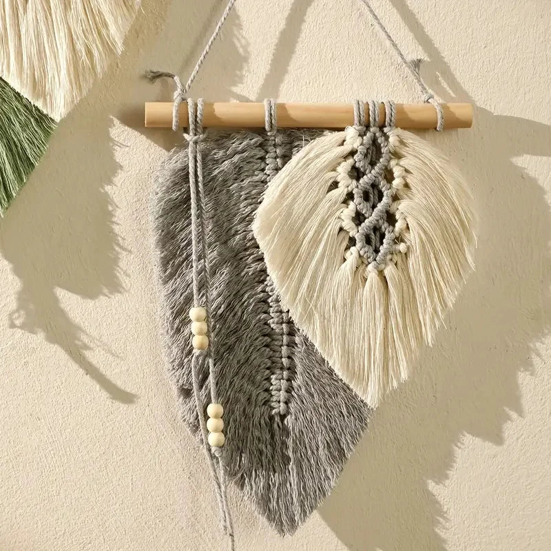 Hand-knotted cotton macrame wall hanging, photo 4 of 8