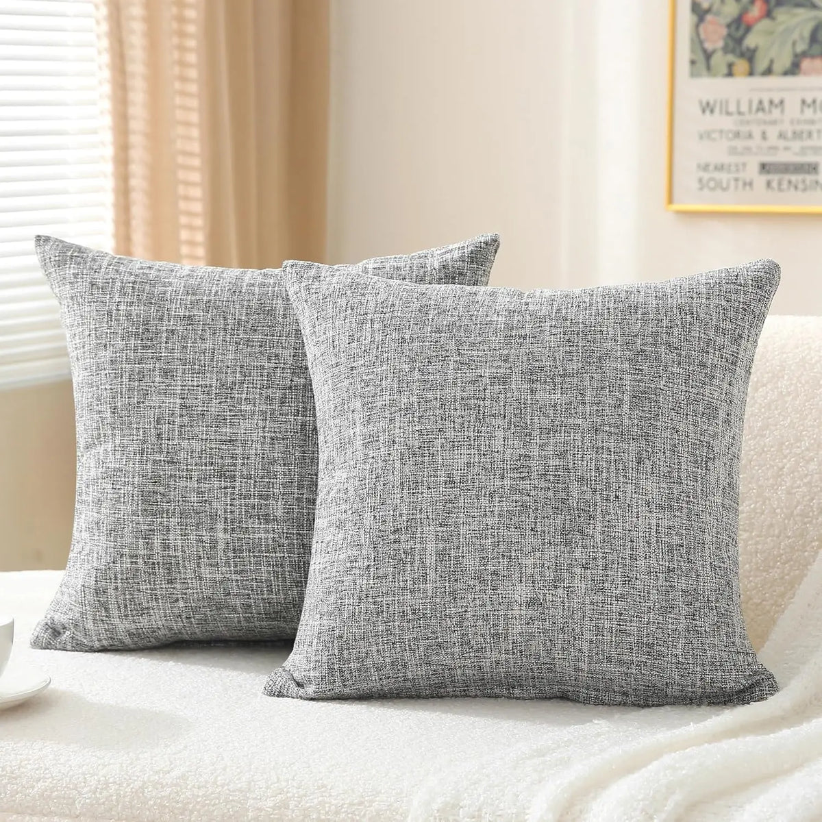 Linen-blend throw pillow covers in earthy tones, photo 17 of 20