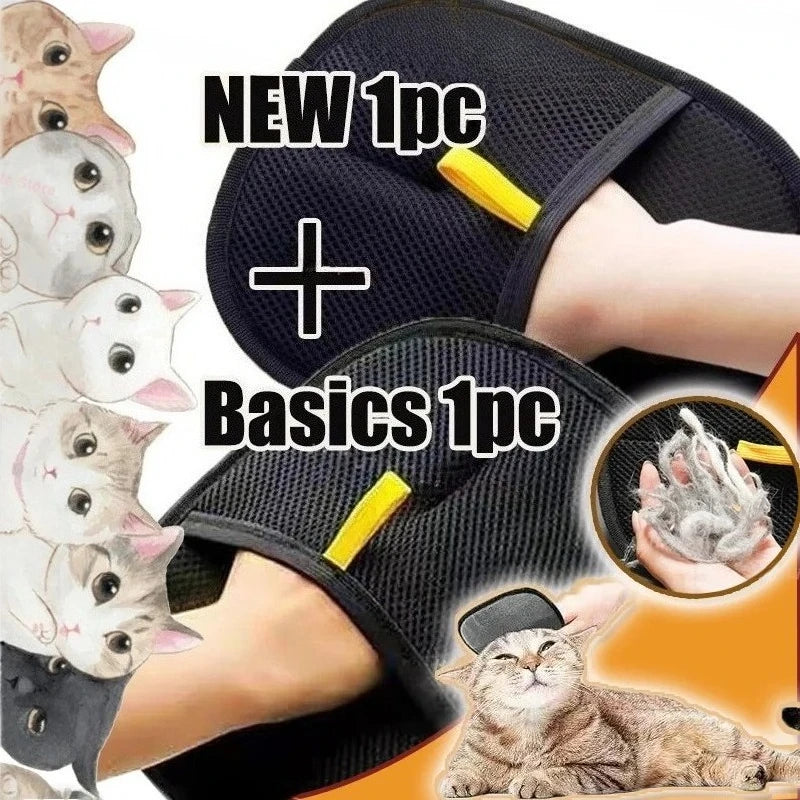 Pet grooming de-shedding glove