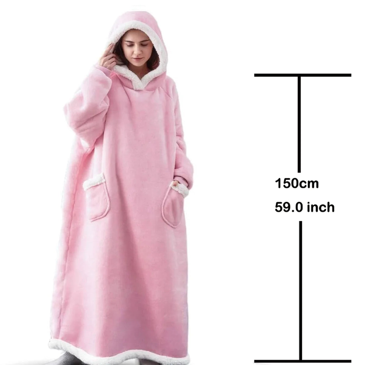 Oversized Wearable Blanket Hoodie – Cozy Fleece