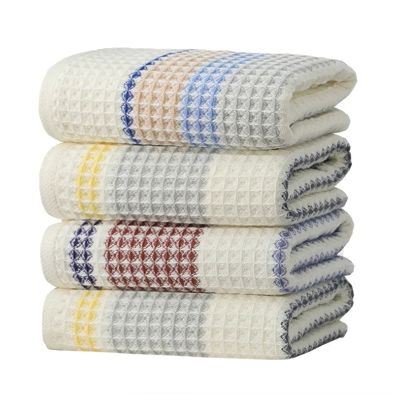 Waffle weave cotton hand towels, set of 2