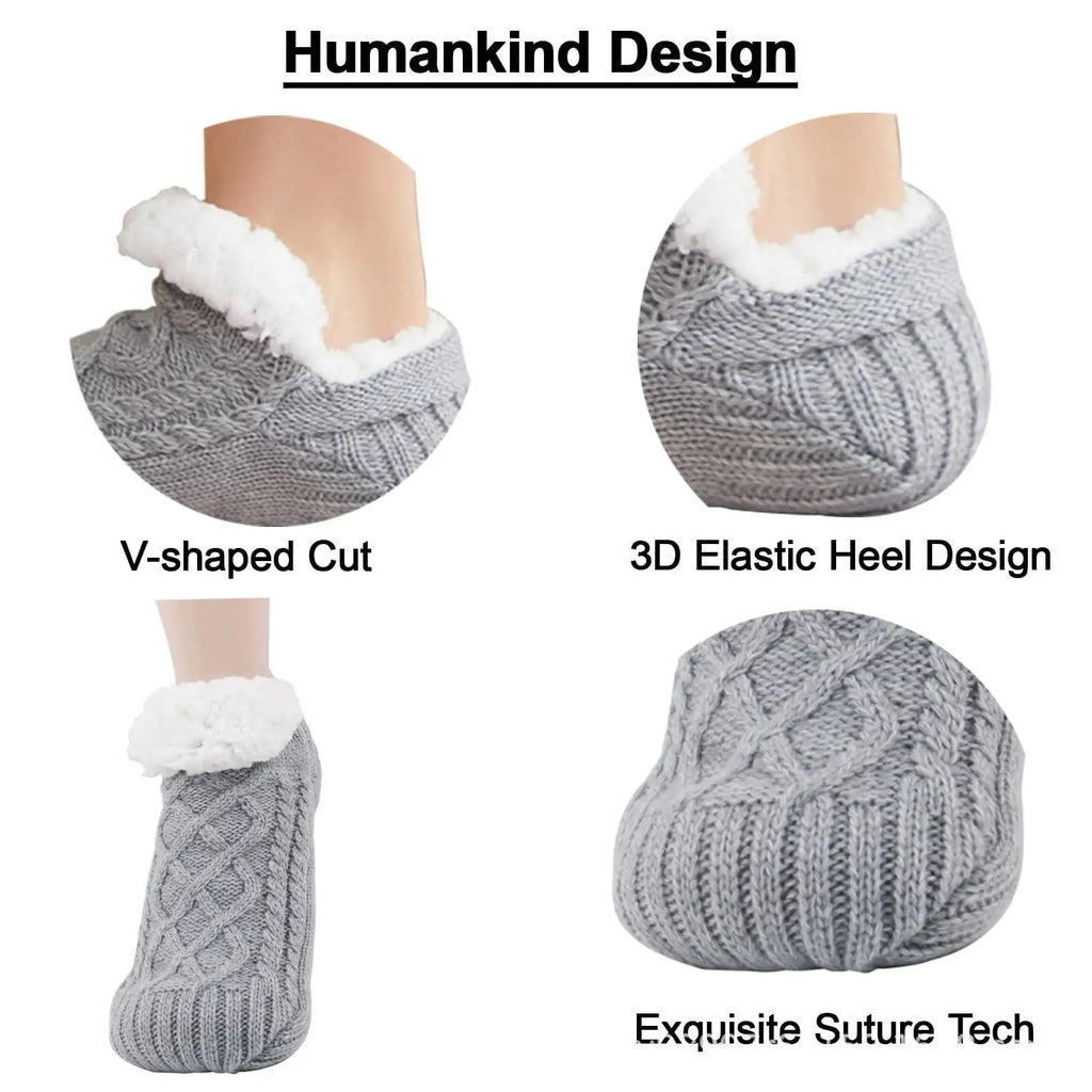 Fuzzy Grip Slipper Socks, 2 Pairs – Plush Non-Slip Socks for Slow Evenings