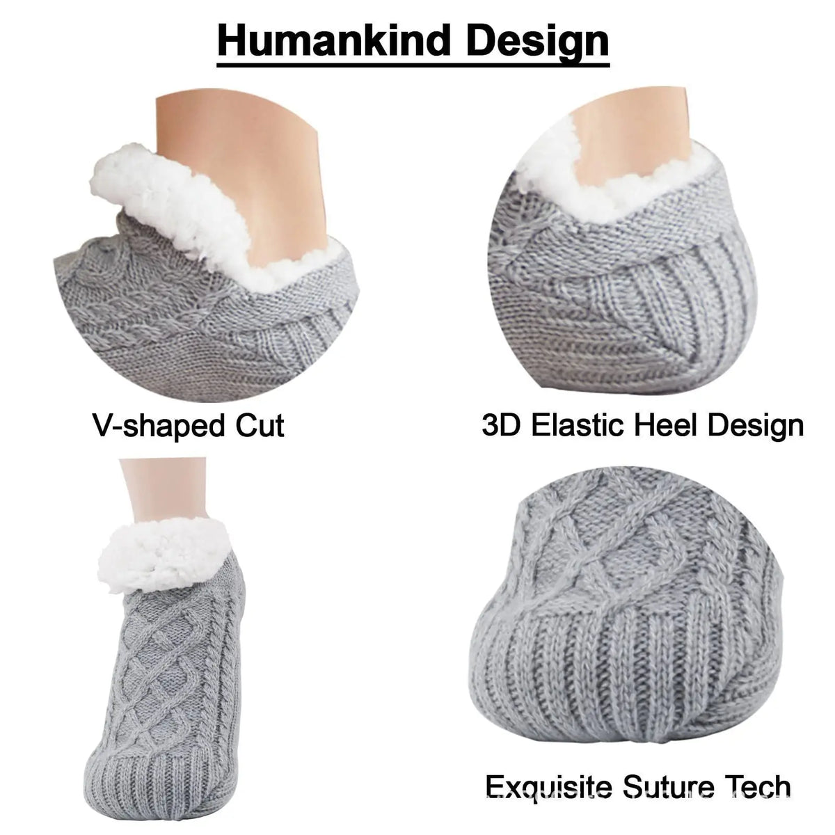 Fuzzy Grip Slipper Socks, 2 Pairs – Plush Non-Slip Socks for Slow Evenings