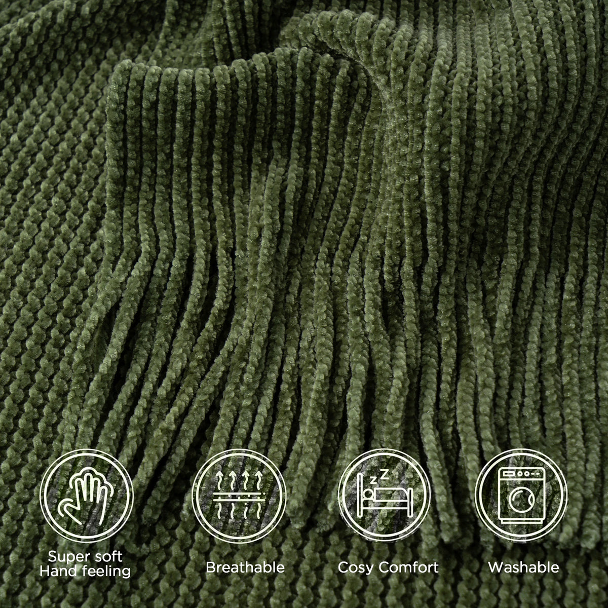 Chunky Chenille Knit Throw Blanket – 50x60