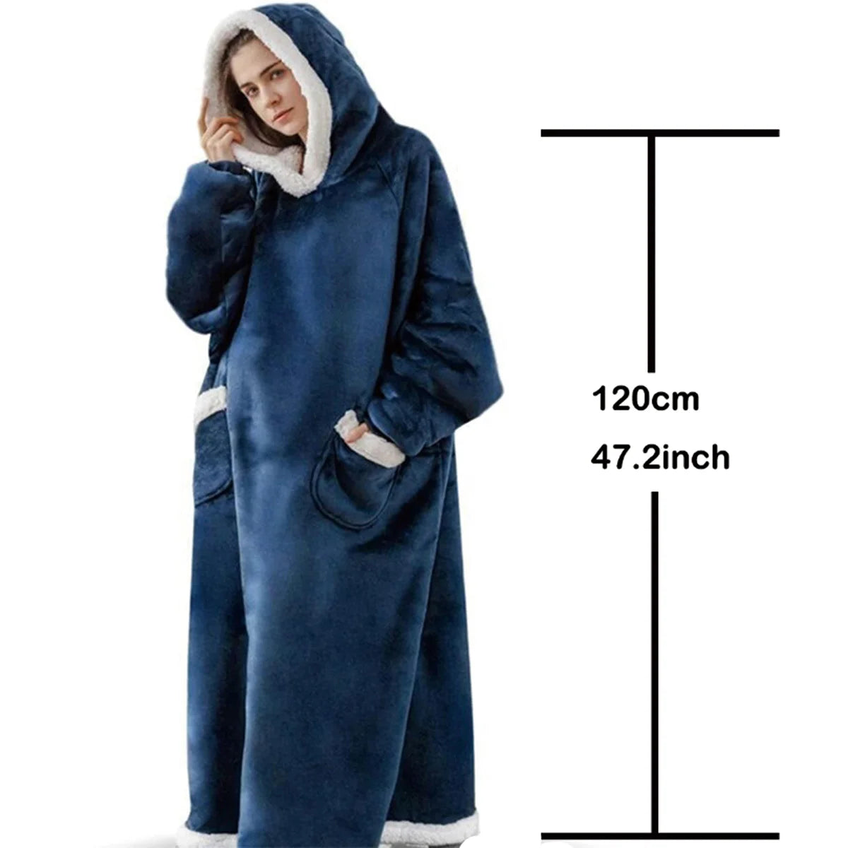 Oversized Wearable Blanket Hoodie – Cozy Fleece