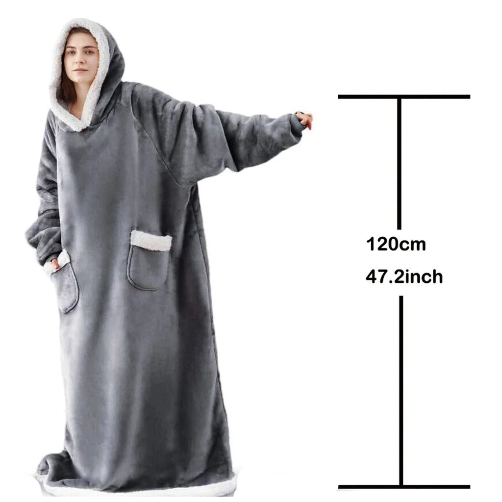 Oversized Wearable Blanket Hoodie – Cozy Fleece