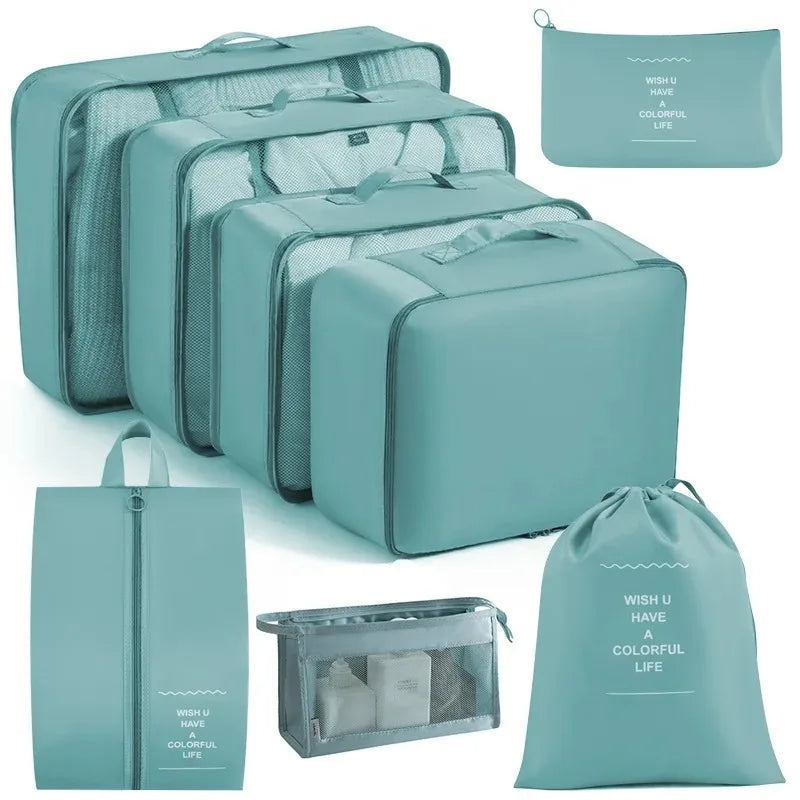 Packing Cubes Set of 8 – Lightweight Suitcase Organizers for Calm Travel