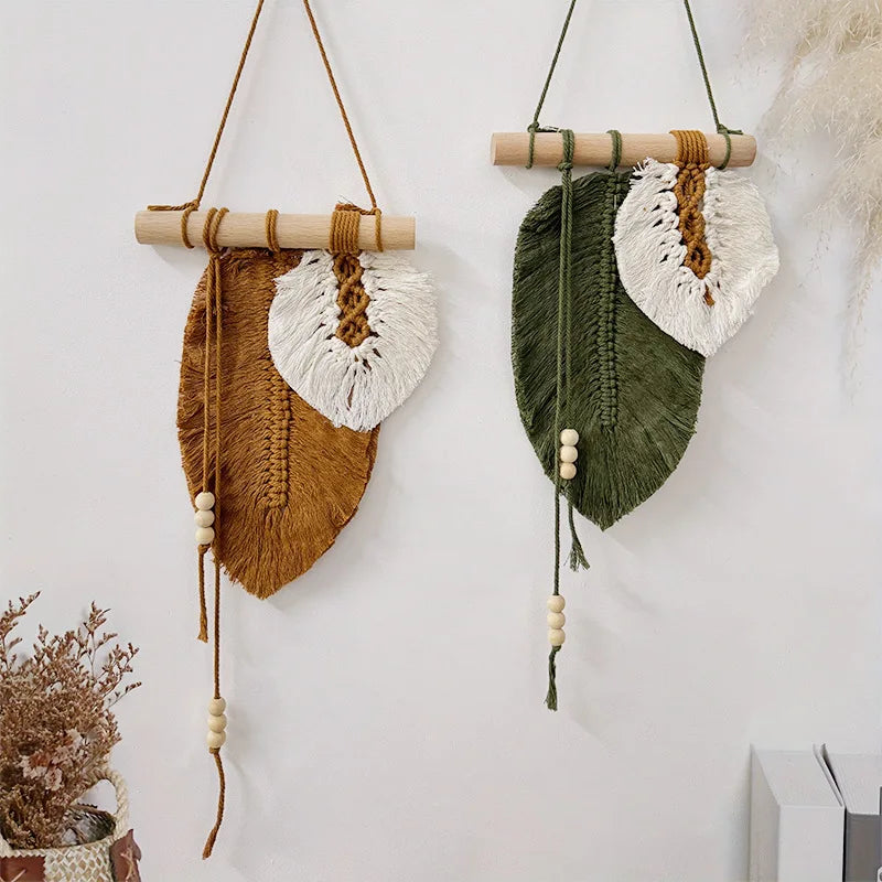 Hand-knotted cotton macrame wall hanging, photo 3 of 8