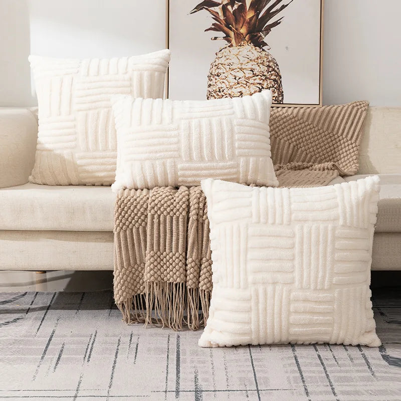 Faux fur throw pillow covers, set of 2