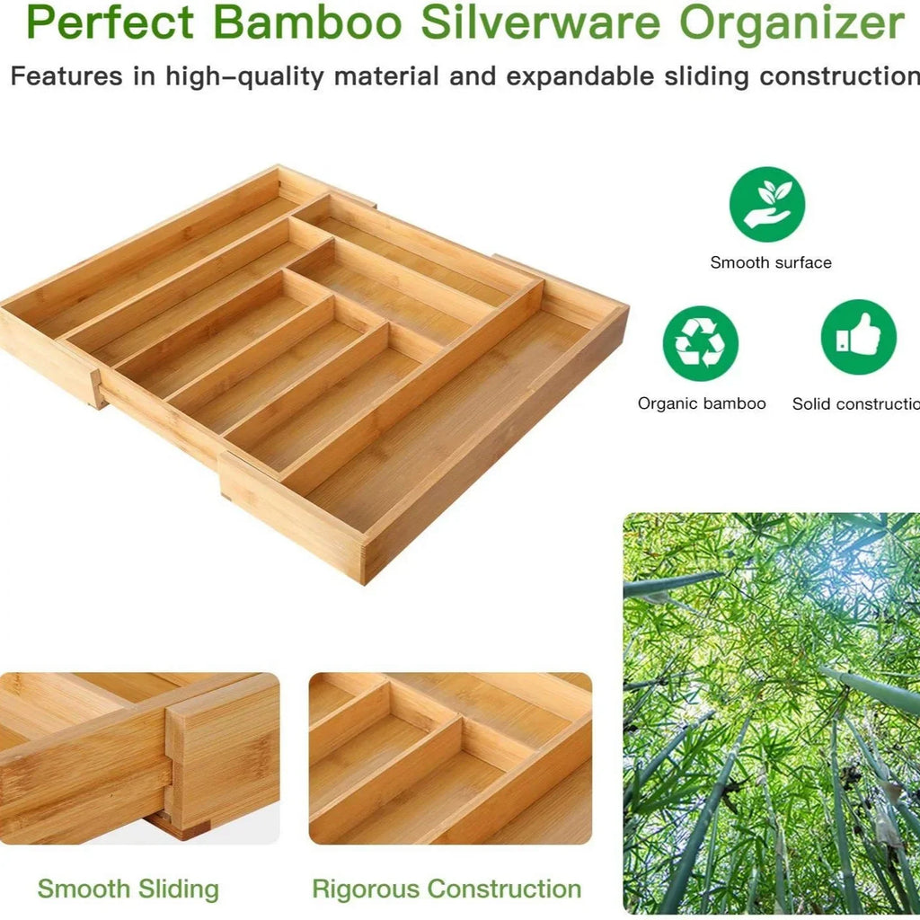Expandable Bamboo Drawer Organizer