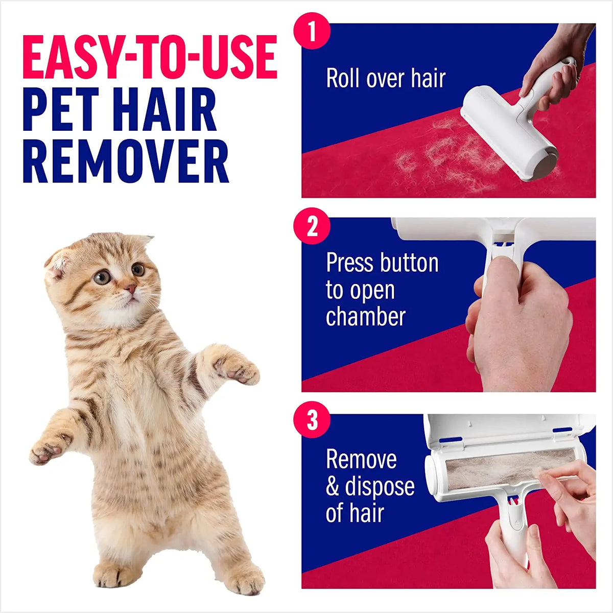 Reusable Pet Hair Remover Roller – Refill-Free Fur Lifter for Couches & Throws