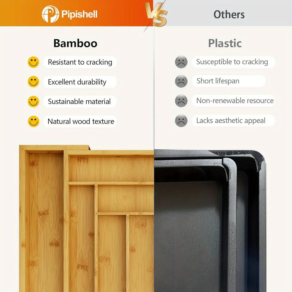 Expandable Bamboo Drawer Organizer