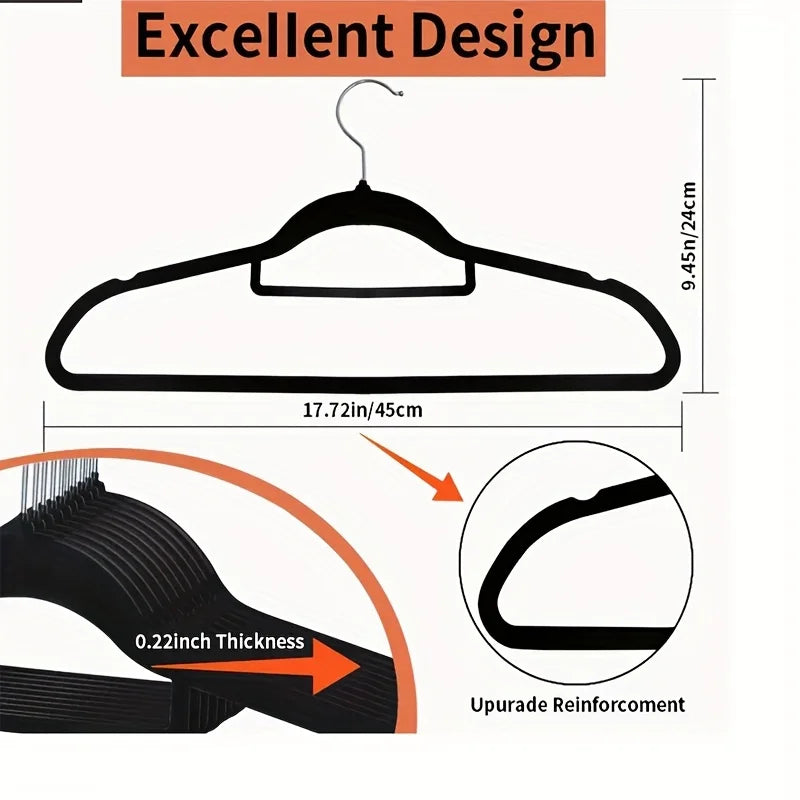 Velvet Non-Slip Hangers, 20-Pack – Slim Space-Saving Closet Hangers