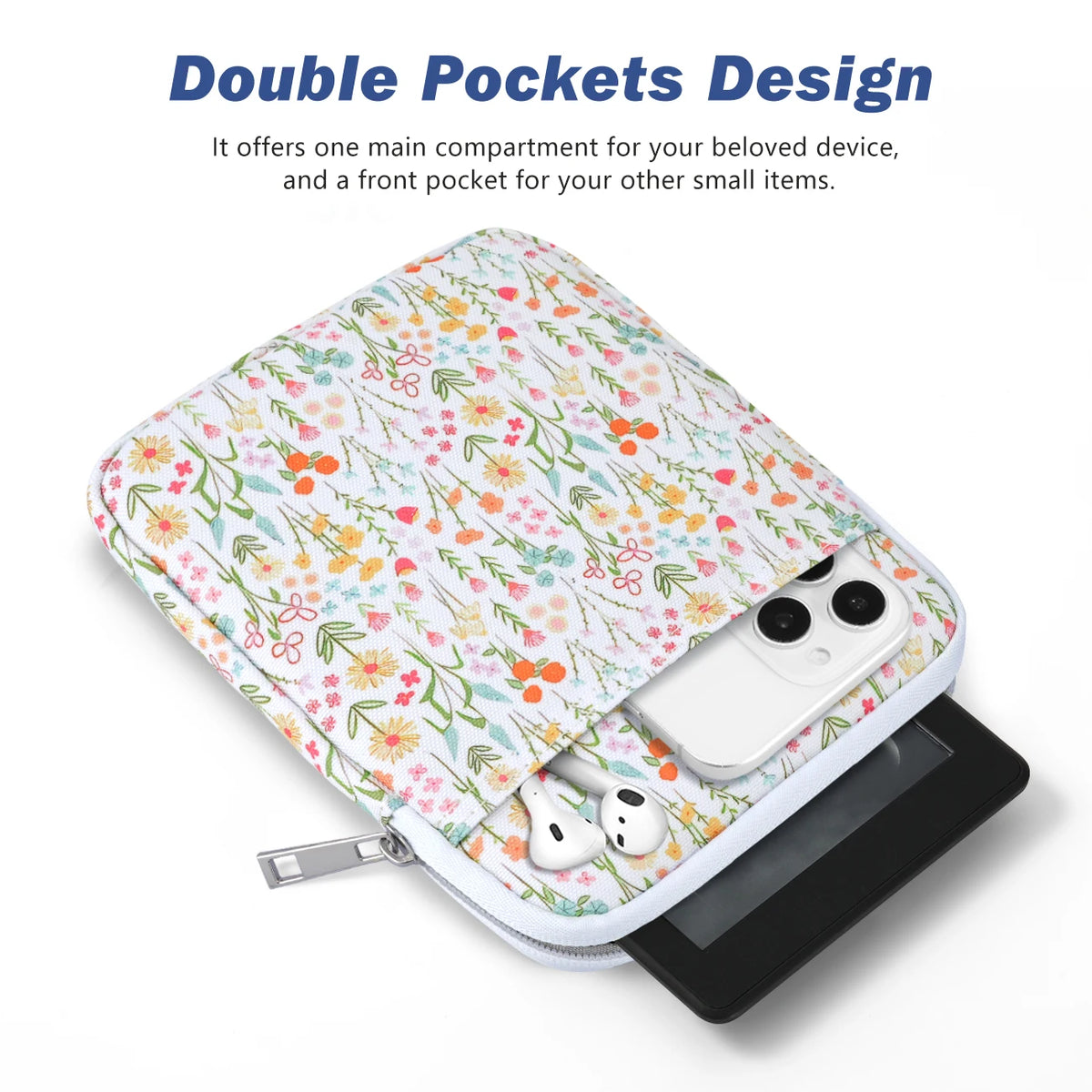 Padded Book Sleeve – Quilted Book Protector for Paperbacks & E-Readers