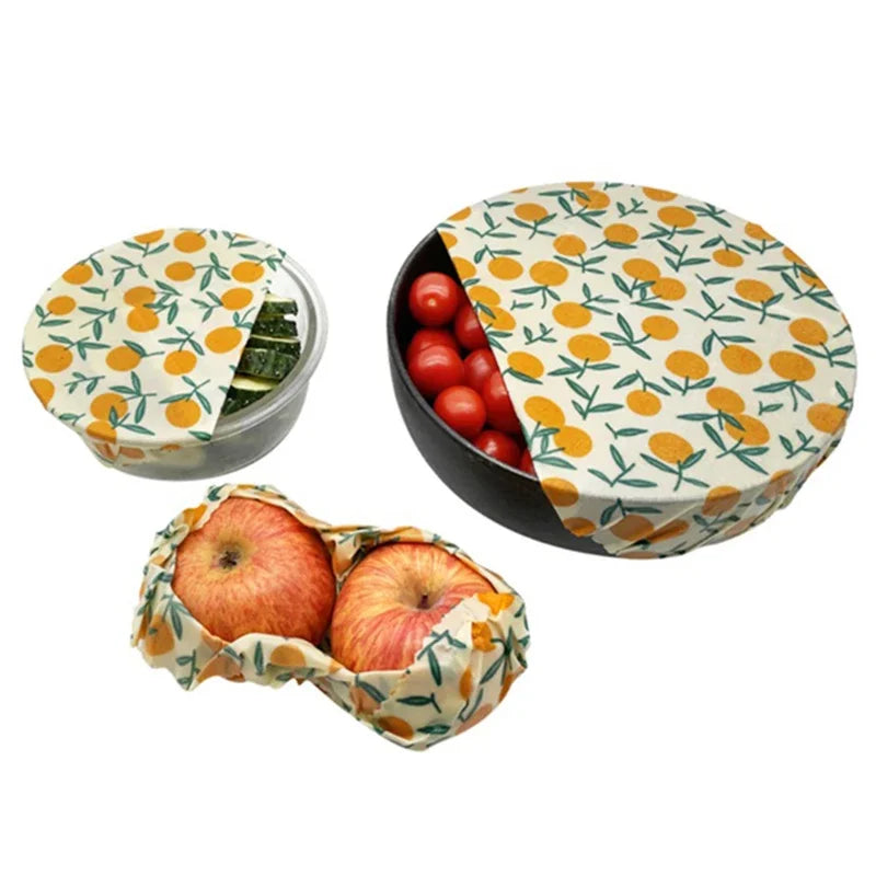 Beeswax Food Wraps, 3-Pack – Reusable Botanical Wraps for a Low-Waste Kitchen