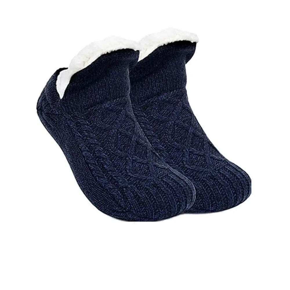 Fuzzy Grip Slipper Socks, 2 Pairs – Plush Non-Slip Socks for Slow Evenings