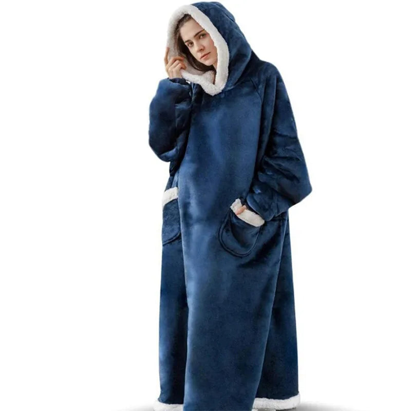 Oversized Wearable Blanket Hoodie – Cozy Fleece