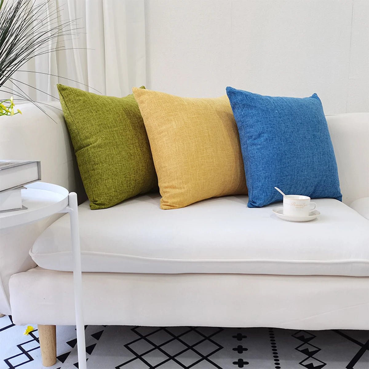 Linen-blend throw pillow covers in earthy tones, photo 3 of 20