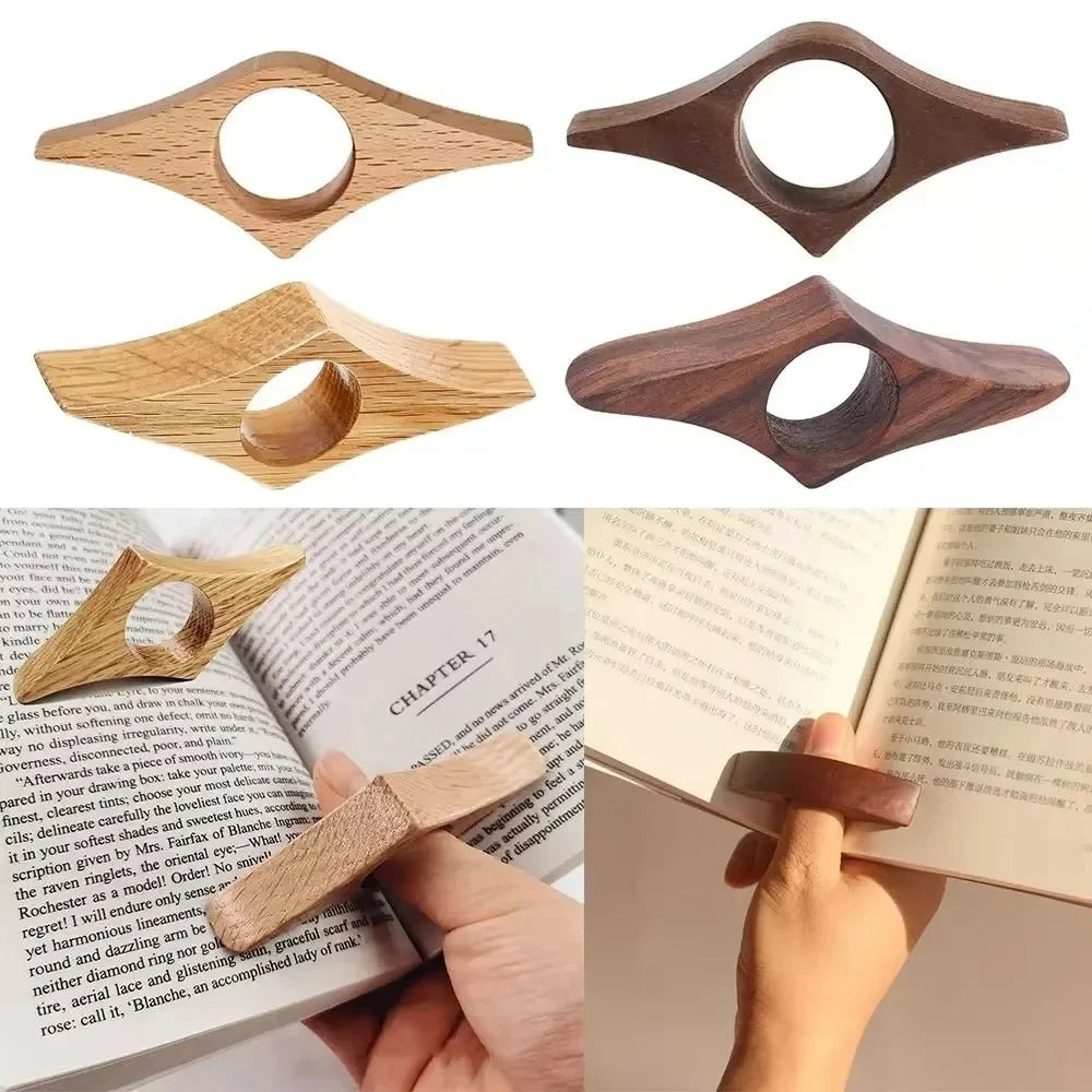 Wooden thumb page holder
