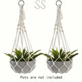 Macrame Plant Hangers, Set of 2 – Handwoven Cotton Indoor Plant Holders